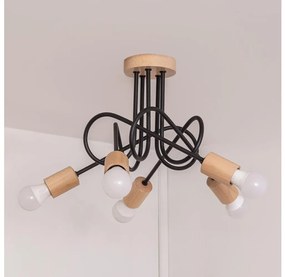 Lustră aplicată OXFORD 5xE27/15W/230V pin/negru