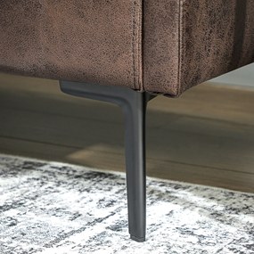 HOMCOM Canapea cu 2 Locuri Îmbunătățită în Țesătură cu Efect de Piele Respirabilă cu Brațe Înalte Curbe și Perne, Canapea Compactă Modernă pentru Sufragerie, Sală de Ședere și Studiu, 137x72x88 cm, Maro Închis | Aosom Romania