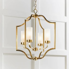 Endon 81914 - Candelabru EDREA suspendat pe lanț, 4xE14/6W/230V, alamă