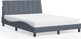 vidaXL Cadru de pat fără saltea, Hanko, gri închis, 140x190 cm, catifea