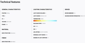 Spot LED incastrabil TULIPA Black recessed downlight 10W 15° 3000K CRI90 dali