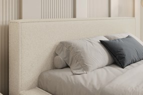 Pat tapițat Nirello 160x200 cu ladă depozitare - boucle bej Quelle 03