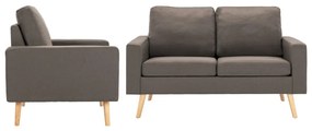 vidaXL Set de canapele, 2 piese, gri taupe, material textil