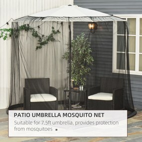 Outsunny Plasă de Protecție pentru Umbrelă de Soare, Copertină și Casă Plasă, Negru, 7.5' | Aosom Romania
