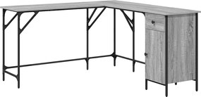 vidaXL Birou, gri sonoma, 141x141x75 cm, lemn prelucrat