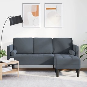 vidaXL Set de canapea 2 pcs Gri închis 173 x 131 x 67 cm Catifea