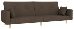 337330 vidaXL Canapea extensibilă cu 2 locuri, 2 perne, gri taupe, textil