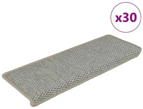 vidaXL Covorașe scară autoadezive aspect sisal 30 buc 65x21x4 cm verde