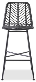 Scaun de bar din ratan negru ESPO 97
