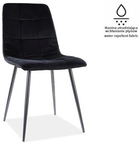 Scaun Bucatarie Si Dining MILA Catifea Negru Matt 99/Negru