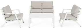 Set mobilier de grădină alb din aluminiu pentru 4 persoane Harley – Bizzotto