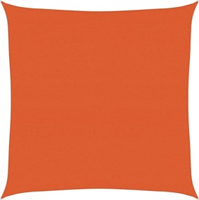 vidaXL Pânză parasolar, portocaliu, pătrat, 6x6 m, HDPE, 160 g/m²