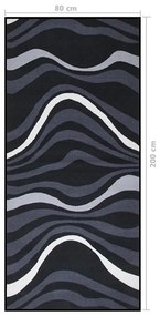Covor traversa, negru, 80x200 cm Alb si negru, 80 x 200 cm