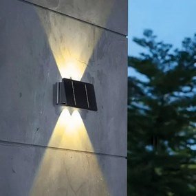 Aplică LED solară 4xLED/1,5W/3,7V 1500 mAh IP54 negru