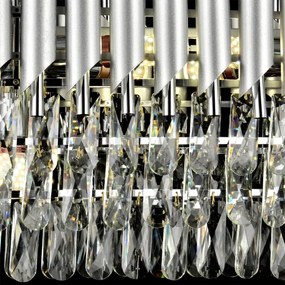 Brilagi - Lustră suspendată cu lanț ECLIPSE, 10 x E14 / 10 W / 230 V, 78 x 28 cm, argintie