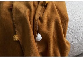 Cuvertură galben-muștar din polar, fleece 150x200 cm Pom Pom – Mijolnir