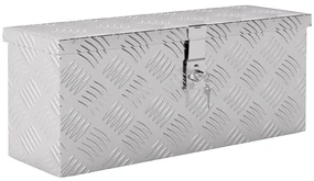 HOMCOM Cutie de Scule de 2 kg cu Încuietoare cu Cheie și Geantă pentru Unelte, 50x15.5x20.5 cm, Argintiu | Aosom Romania