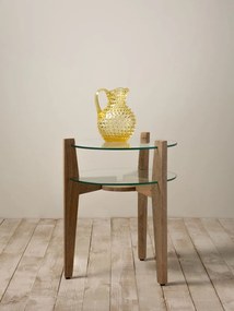 Masuta laterala, din lemn de mango si sticla, Glass levels