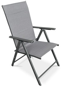 Autronic Scaun de grădină, metal, textil, gri, AZC-S1 116 GREY