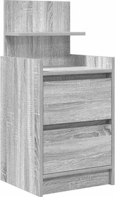 vidaXL Noptiera cu 2 sertare Gri Sonoma 38x34x80 cm
