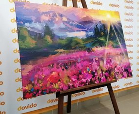 Tablou pictură în ulei peisajul colorat