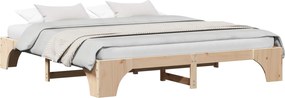vidaXL Cadru de pat natural 180 x 200 cm Lemn de pin masiv