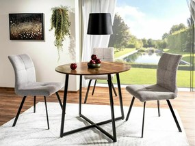 Masa rotunda pentru dining LUNA 90 cm, maro rustic