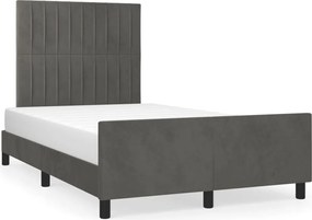 vidaXL Cadru de pat fără saltea Gri închis 120x190 cm catifea