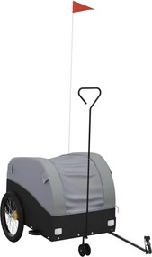 vidaXL Remorcă pentru biciclete, negru și gri, 45 kg, fier