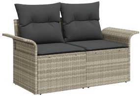 vidaXL Set de canapele pentru grădină 5 pcs Gri deschis Rattan poli