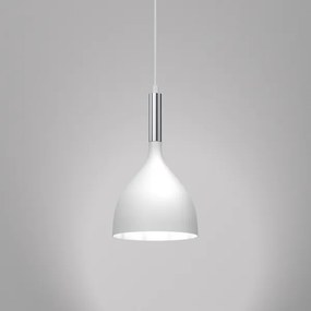 Lustră pe cablu NOAK 1xE27/60W/230V albă/crom lucios