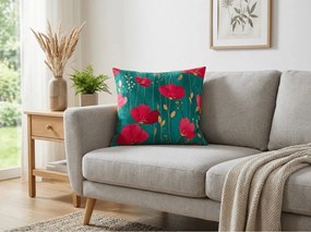 Husa din bumbac pentru perna VIVIDELLE POLY 45x45 cm, verde