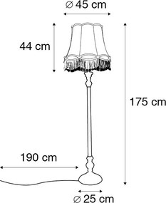 Lampă de podea gri cu abajur auriu - Classico