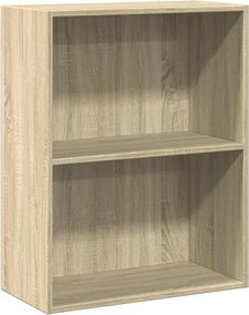 vidaXL Bibliotecă cu 2 rafturi, stejar Sonoma, 60 x 30 x 76,5 cm, PAL