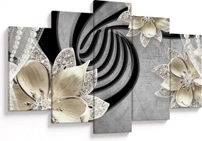 Tablou - 3D Flori aurii (150x105 cm)