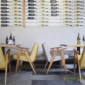 Fotoliu elegant design nordic 366 LOFT galben/ stejar inchis