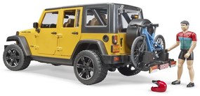 Bruder 2543 Jeep Wrangler Rubicon Unlimited cubicicletă MTB și ciclist, 3 buc.