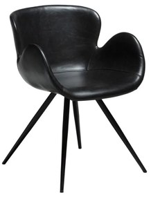 Scaun de sufragerie negru cu cotiere tapițat Gaia – DAN-FORM Denmark