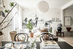 Fototapet, Horses Herd Grand, Black, Rebel Walls