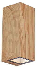 Lampă de perete scandinavă din lemn cu 2 lumini GU10 70mm IP54 - Baleno