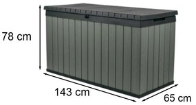 Cutie de depozitare Darwin pentru grădină cu separator 570L verde