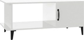 vidaXL Măsuță de cafea, alb extralucios, 90x50x40 cm, lemn compozit