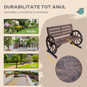 Banca din Lemn pentru gradina Outsunny , stil country, 105.5x56x75cm | Aosom Romania