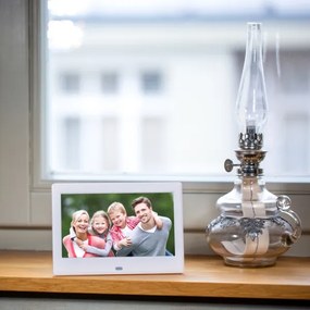 Ramă foto digitală cu difuzor 230V albă Sencor + telecomandă