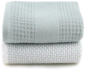 Prosoape verde-mentă/gri 2 buc. gofrate 40x60 cm Betty – Foutastic