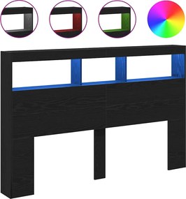 vidaXL Dulap pentru tăblie cu LED Stejar negru 160x17x102 cm