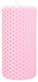 Lumanare Marturie  din Ceara de Albine naturala tip fagure colorat  Roz deschis 3,5 cm, 20 cm