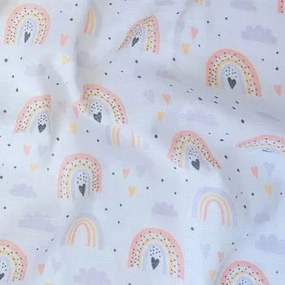 Scutece textile 5 bucăți: Curcubeu și inimioare