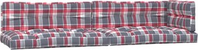 vidaXL Perne pentru paleți, 5 buc., roșu carouri, material textil