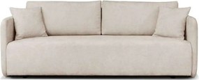 Canapea extensibila Allen, stofa catifelata crem - Monolith 02, cu lad